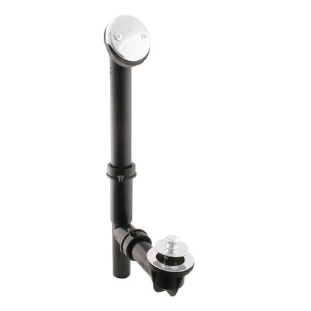 WESTBRASS Black 1-1/2" Tubular Twist & Close Bath Waste in Powder coated White 594144-50